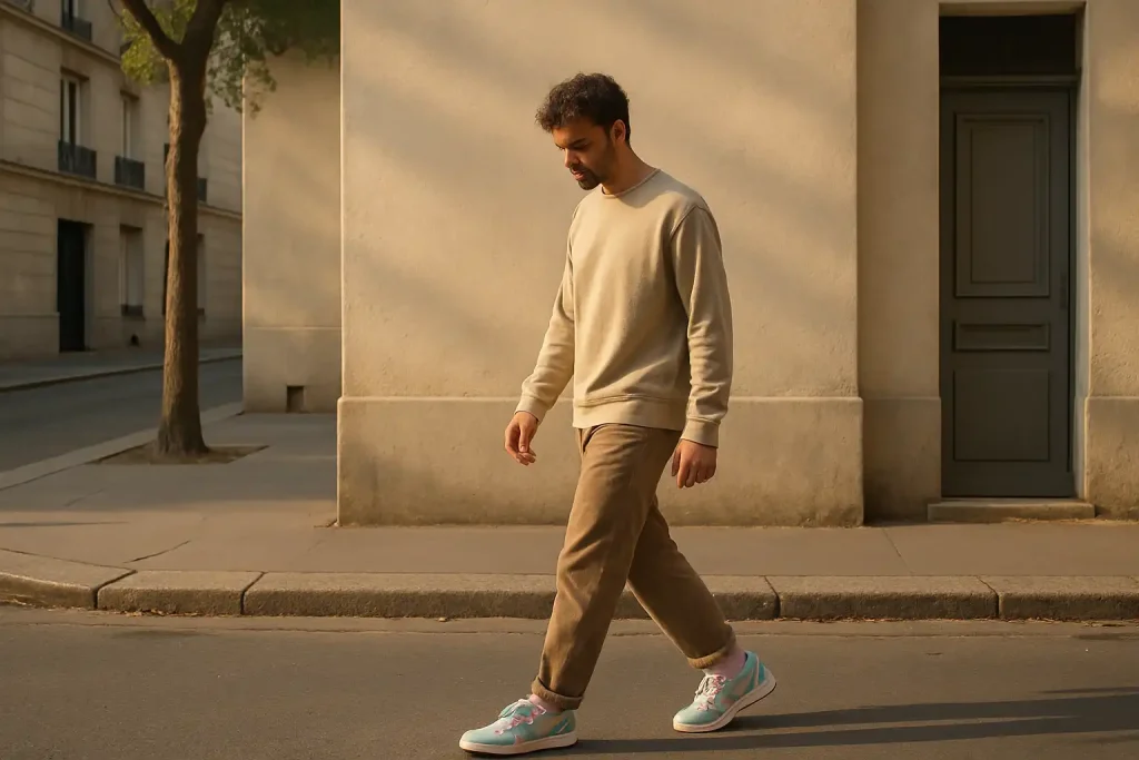 Comment porter des sneakers pastel sans fausse note ?