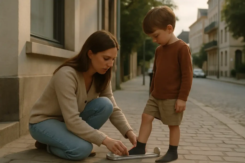 Où trouver des chaussures Clarks pour enfant avec un guide de mesure des pieds ?