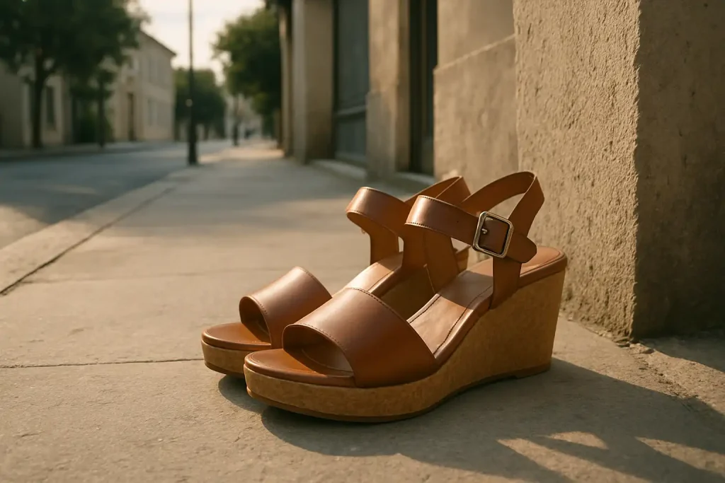 Quels styles de sandales compensées et à talons propose Pikolinos ?