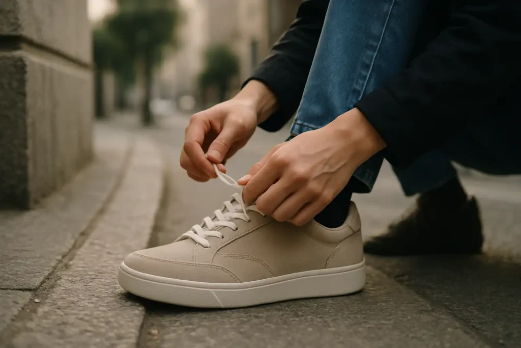 Quel type de lacets réduit le glissement du talon dans une sneaker ?
