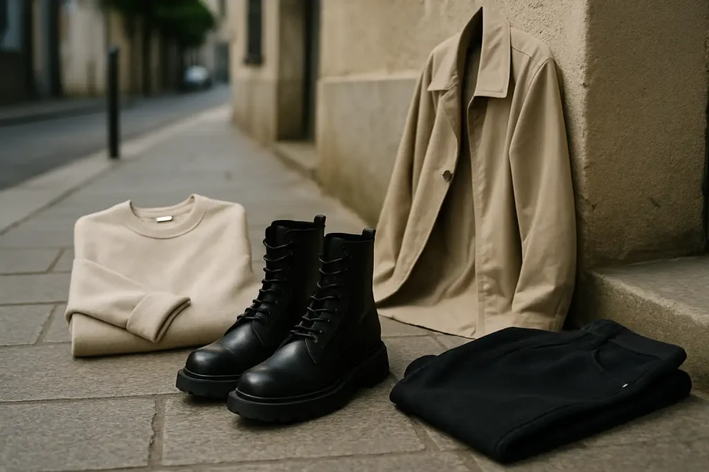 Quelles pièces complètent une paire de bottines oversized pour un look moderne ?