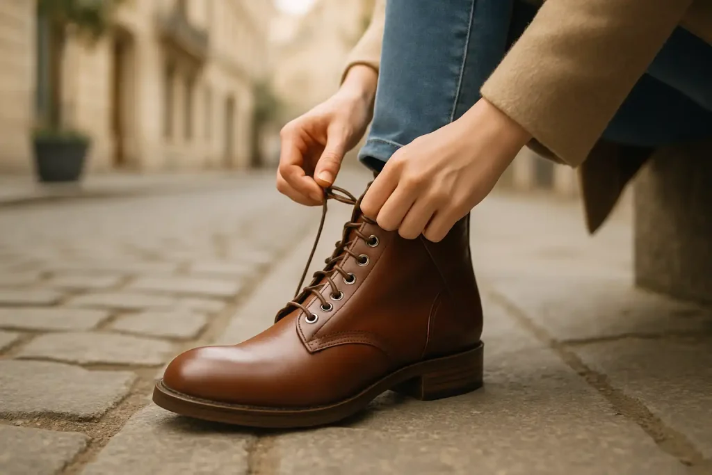 Quel réglage de laçage limite les points de pression sur des bottines ?