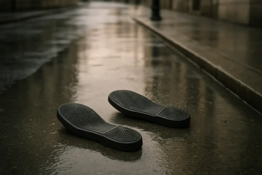 Semelle crantée ou plate : quel choix pour trottoirs mouillés ?