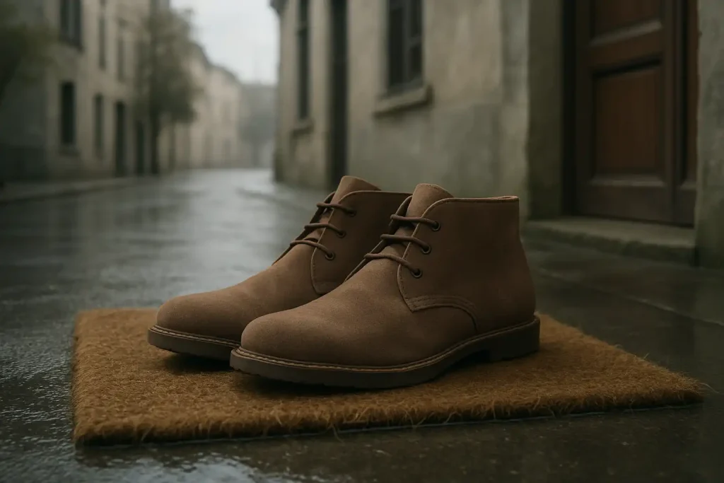 Quel traitement privilégier pour préserver le suède des bottines sous la pluie ?